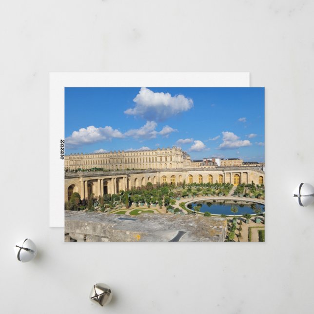 Carte de voeux photo Jardins de Versailles (Devant/Arrière en situation)