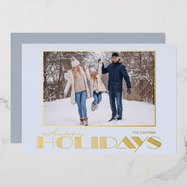 Carte de voeux photo Joyeuses Fêtes (Recto/Verso)