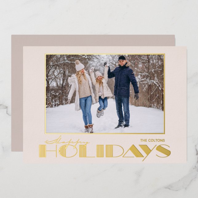 Carte de voeux photo Joyeuses Fêtes (Recto/Verso)