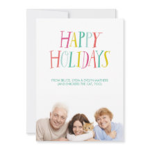 Carte de vœux photo Joyeuses Fêtes en lettrage man