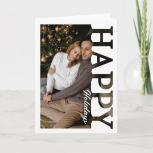 Carte de vœux photo Joyeuses Fêtes Moderne et mi