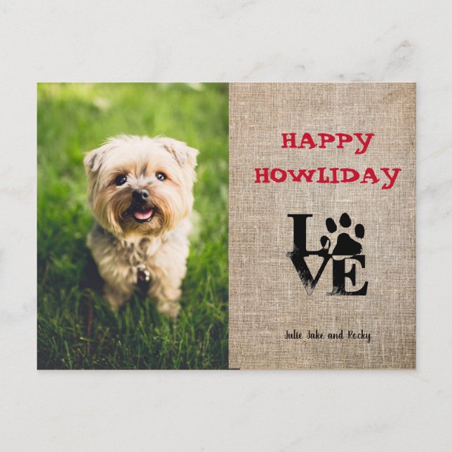 Carte de vœux photo Joyeux Howliday pour amateur d (Devant)