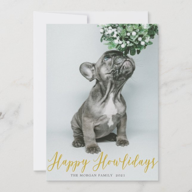 Carte de vœux photo Joyeux Howlidays Or ⎢ (Devant)