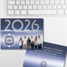 Carte de vœux photo logo Nouvel An 2026 moderne