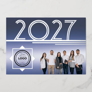 Carte de vœux photo logo Nouvel An 2027 moderne