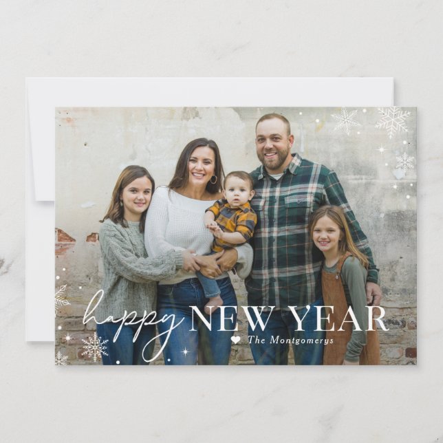 Carte de vœux photo Lovely Frost Bonne Année (Devant)