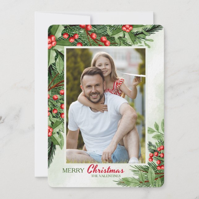 Carte de vœux photo lumineuse de Noël (Devant)