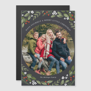 Carte de voeux photo magnétique Holly and Berries