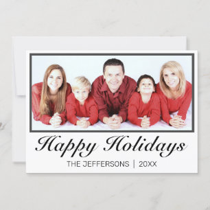 Carte de vœux photo Modern Minimal Happy Holidays