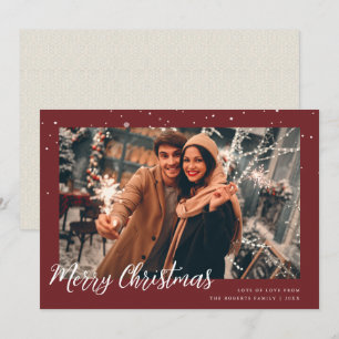 carte de voeux photo moderne de noël merry