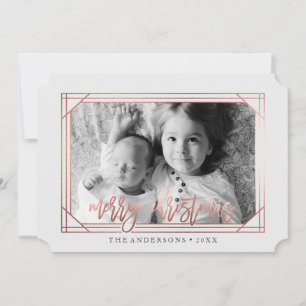 Carte de vœux photo moderne Rose Gold Art Déco F