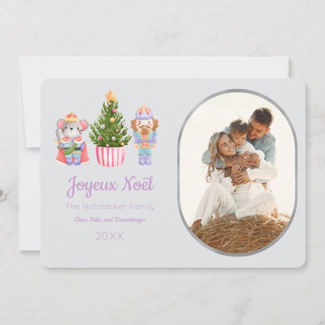 Carte de voeux photo Nutcracker Joyeux Noël (Devant)