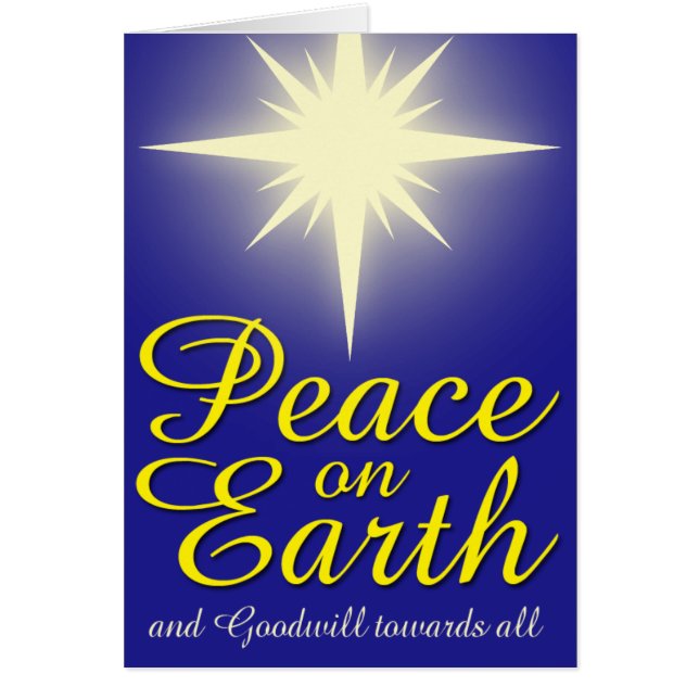 Carte de voeux photo Peace on Earth Star (Devant)