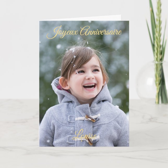 Carte de Voeux Photo Personnalisé Joyeux Anniversaire (Devant)