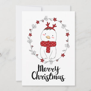CARTE DE VOEUX PHOTO   Poule de Noël Renne
