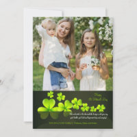 Carte de voeux photo Shamrock verte