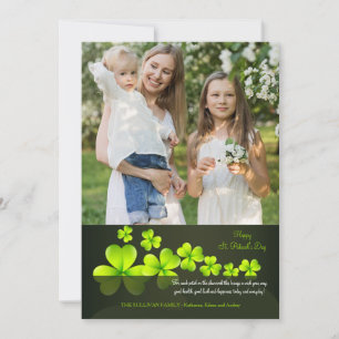 Carte de voeux photo Shamrock verte