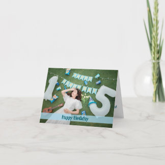 Carte de voeux photo simple Script Birthday