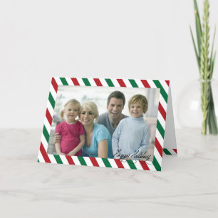 Carte de voeux photo sucre de canne Noël