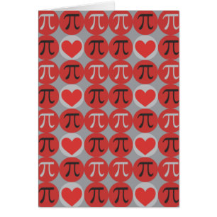 Carte de voeux Pi Love and Hearts