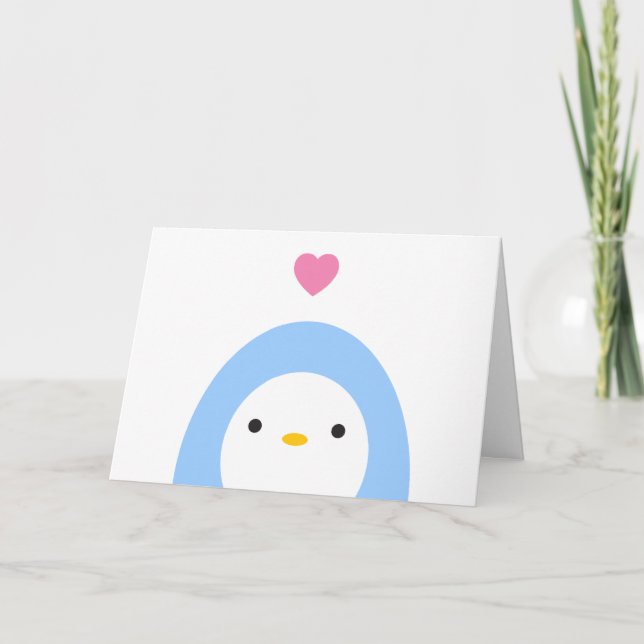 Carte de voeux Pingouin en amour (Devant)