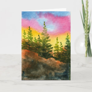 Carte de voeux "Pink and Yellow Morn" Country Road