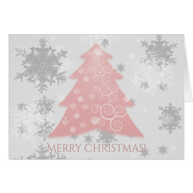 Carte de voeux Pink Festive Christmas Tree (Devant horizontal)
