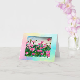 Carte de voeux Pink Fleurs sauvages