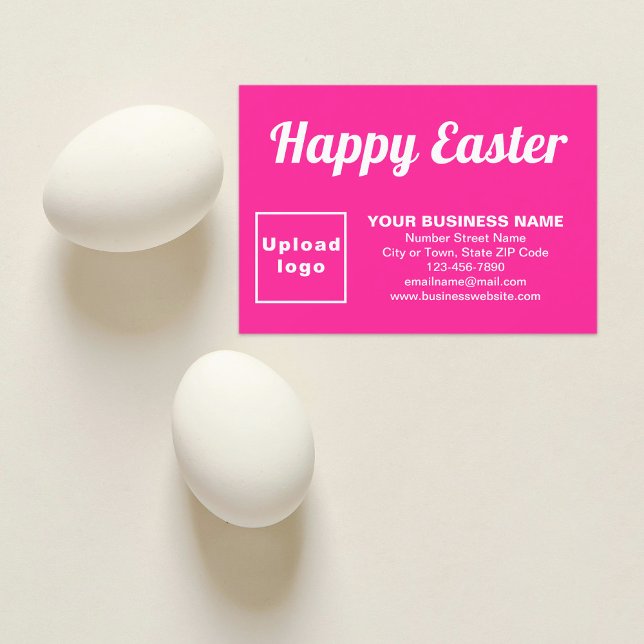 Carte de voeux Pink Pâques Business Flat (Pink Easter business flat greeting card)