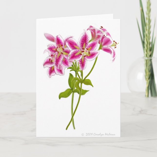Carte de voeux Pink Tiger Lily (Devant)