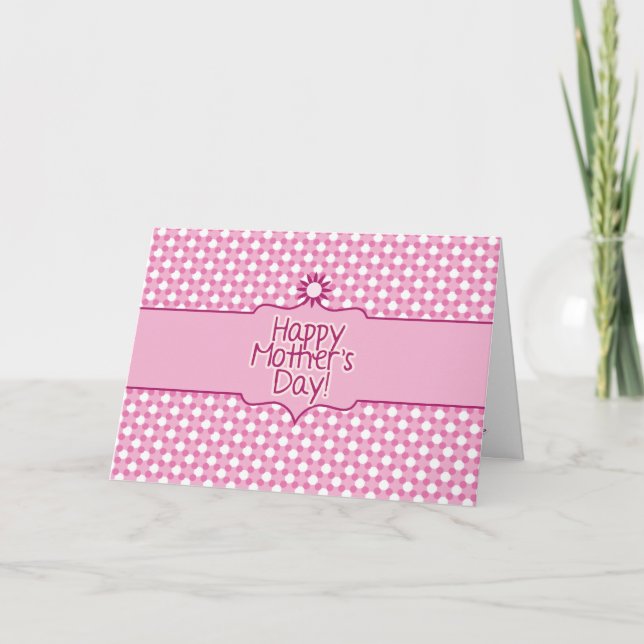Carte de voeux Pink white Polka dot Mothers Day (Devant)