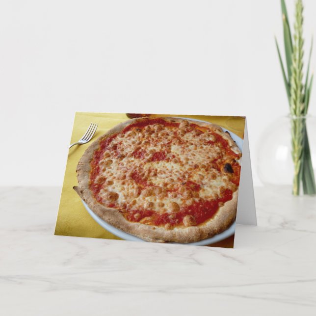 Carte de voeux pizza au fromage (Devant)