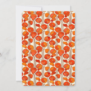 Carte de voeux plat Art nouveau Poppies