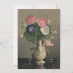 Carte de voeux plat de peinture à fleurs du matin