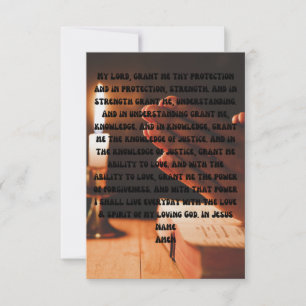 Carte de voeux plat de prière de protection Grant 