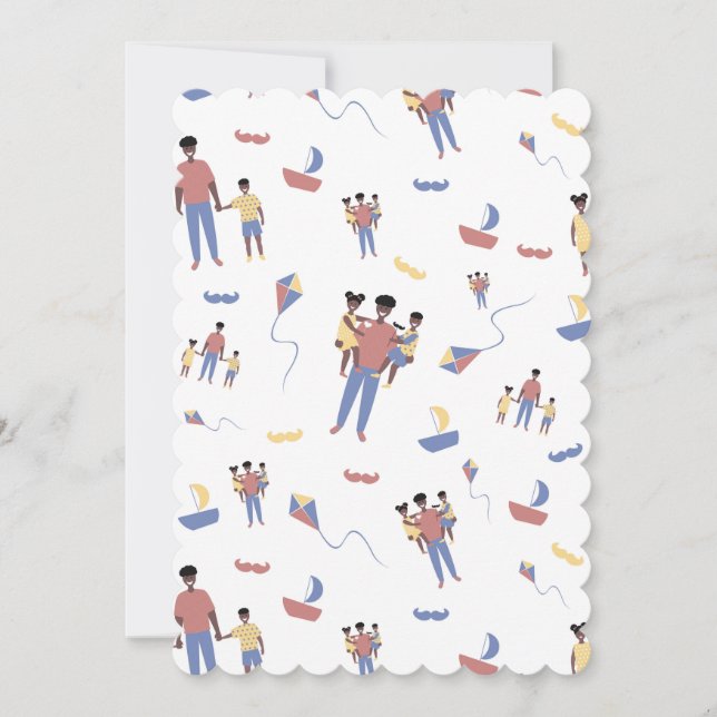 Carte de voeux plat fête des pères (Devant)