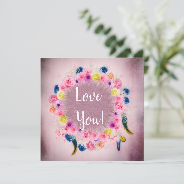 Carte de voeux plat mariage (Debout devant)