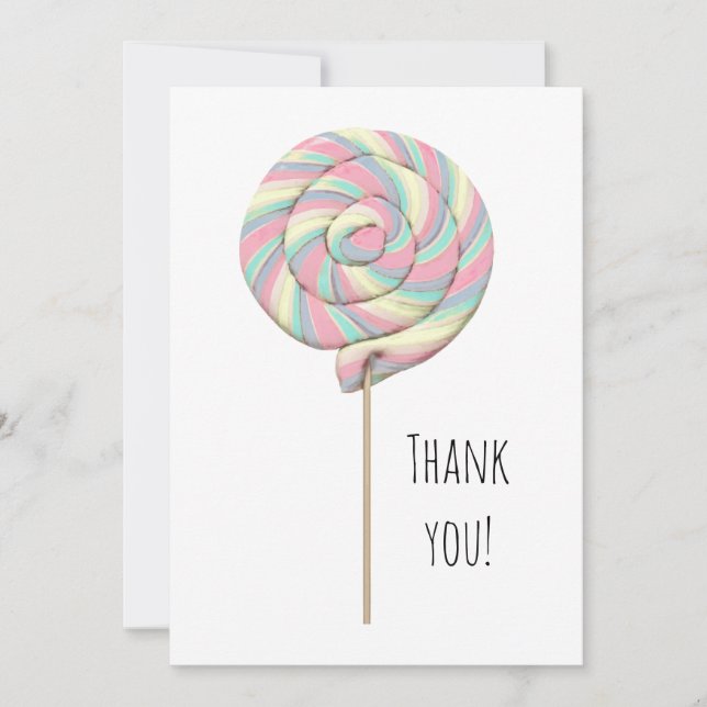 Carte de voeux Plat Pink Swirl Lollipop (Devant)