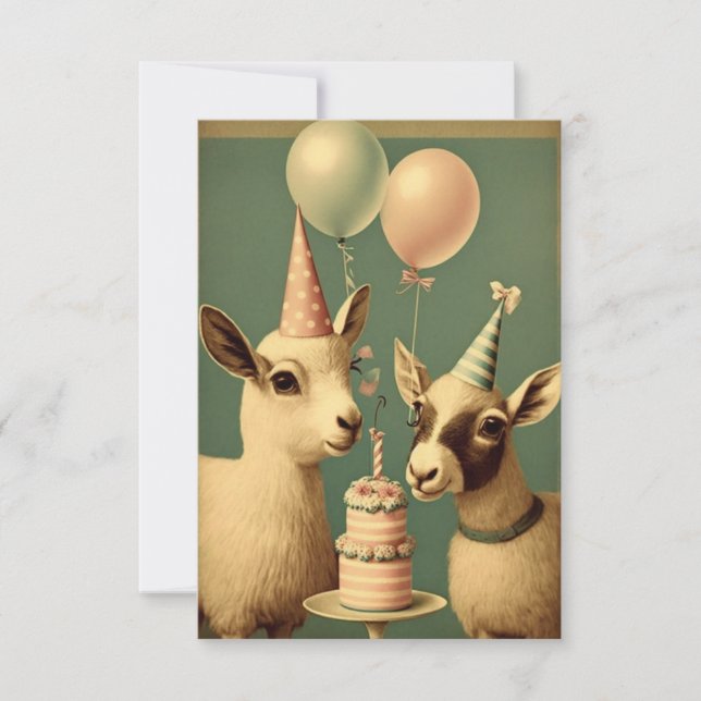 Carte de voeux plat pour l'anniversaire de la fête (Devant)