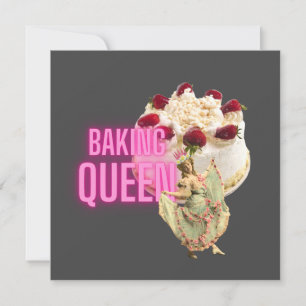 Carte de voeux Plat Queen Cuisine vintage