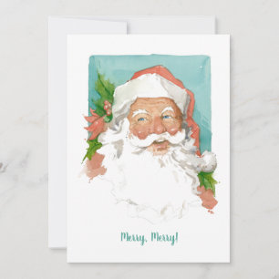 Carte de voeux plat Santa Claus