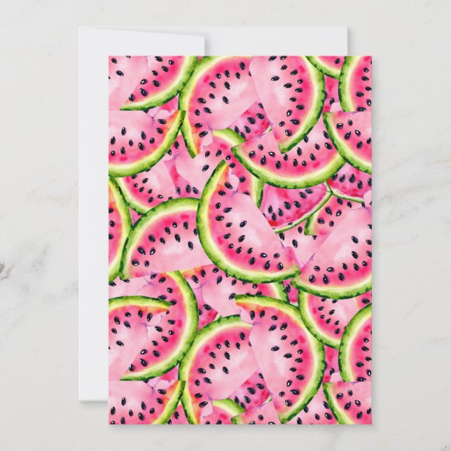 Carte de voeux plat Watermelon Surprise (Devant)