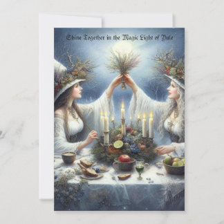 Carte de vœux plate de fête de célébration de Yule