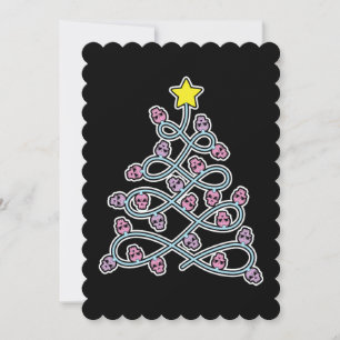 Carte de vœux plate de Noël à crânes gothiques
