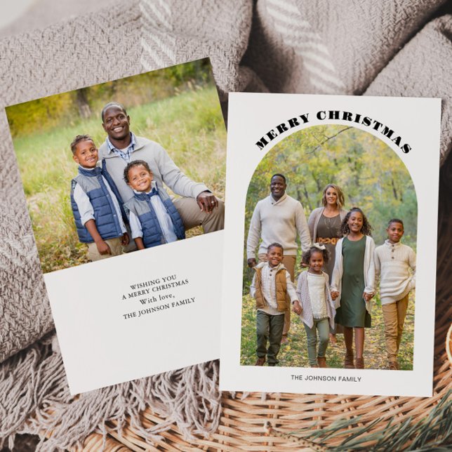 Carte de vœux plate de Noël avec arche photo (Créateur téléchargé)