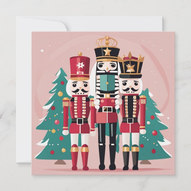 Carte de vœux plate de Noël Casse-Noisette (Devant)