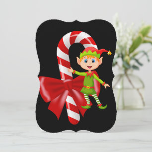 Carte de vœux plate de Noël, Elf