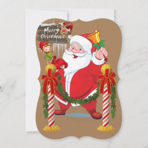 Carte de vœux plate de Noël, Santa Elf
