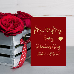 Carte de vœux plate de Saint-Valentin pour M. et M
