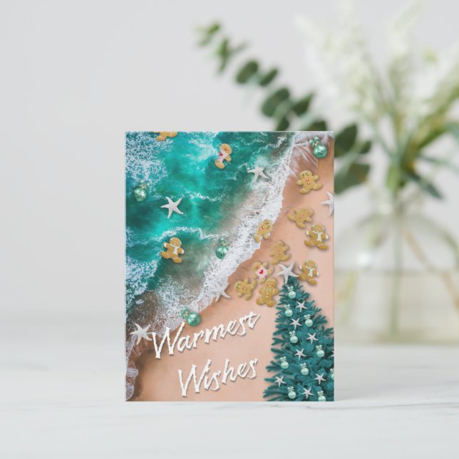 Carte de vœux plate en pain d'épices de Noël à la  (Debout devant)